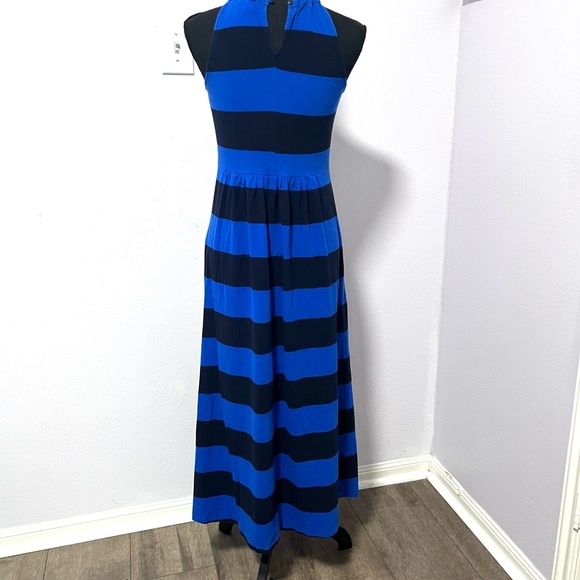 J.‎ Crew Black and Blue Sleeveless /halter Sheath Maxi Dress S - Picture 5 of 8
